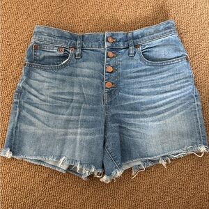 Madewell High-Rise Button-Front Denim Shorts Size 28